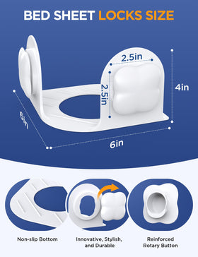 KOXUIUF fitted sheet holder demonstrates easy installation on bed corners