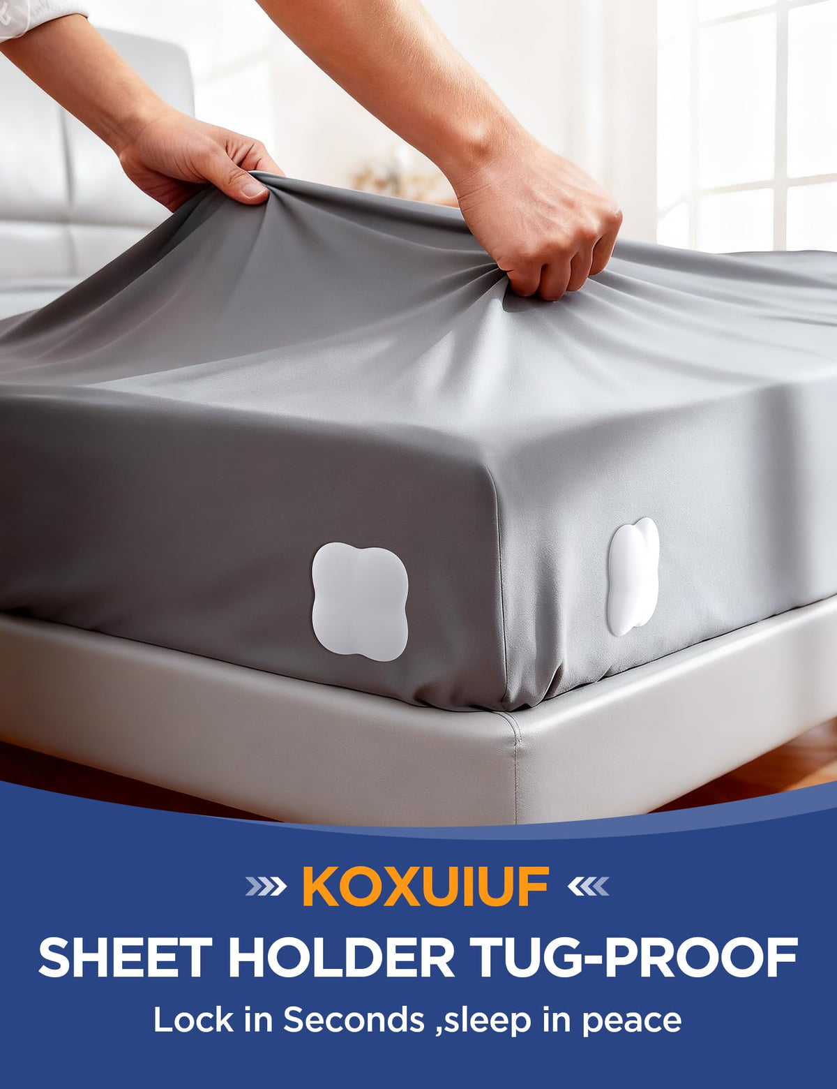 KOXUIUF sheet holders with strap buckles keep sheets tight and neat