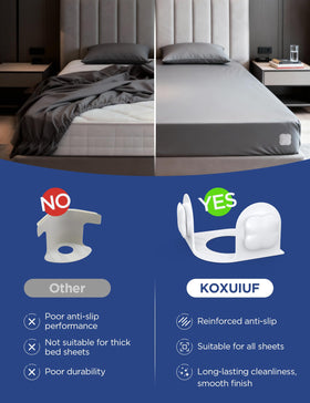 KOXUIUF universal-fit design works with memory foam, latex, spring, and hybrid mattresses