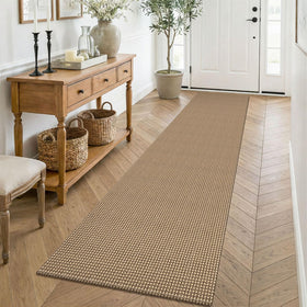 KOZYFLY Boho runner in hallway 2x8ft showcases warm tones and easy-care cotton.