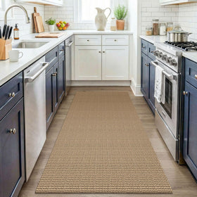 KOZYFLY braided throw rug for entryway adds texture and anti-slip stability.