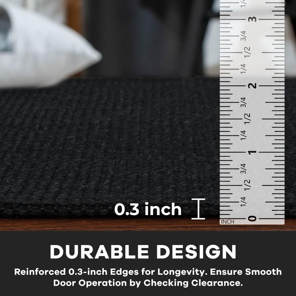KOZYFLY charcoal-gray flecks add depth and disguise dirt on this rug