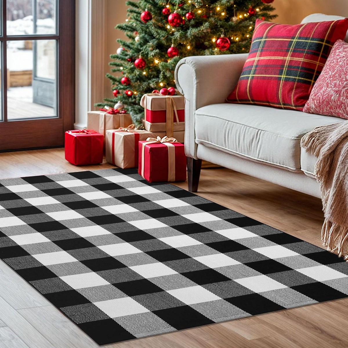KOZYFLY cotton blend rug with soft pile near entry