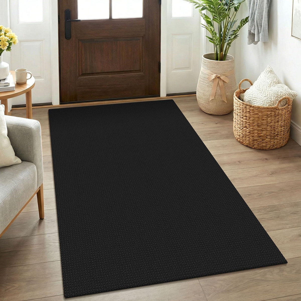 KOZYFLY entryrug 3x5 cotton close-up shows soft material for daily use.