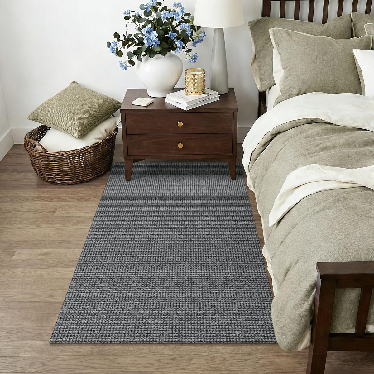 KOZYFLY non-slip backing helps keep rug in place in high-traffic areas.