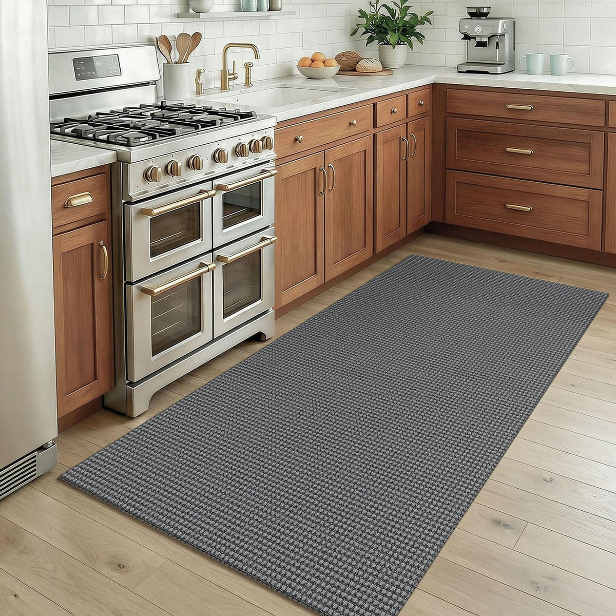 KOZYFLY 3x5 entry rug on tile shows easy care and quick refresh.