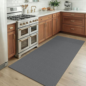 KOZYFLY 3x5 entry rug on tile shows easy care and quick refresh.