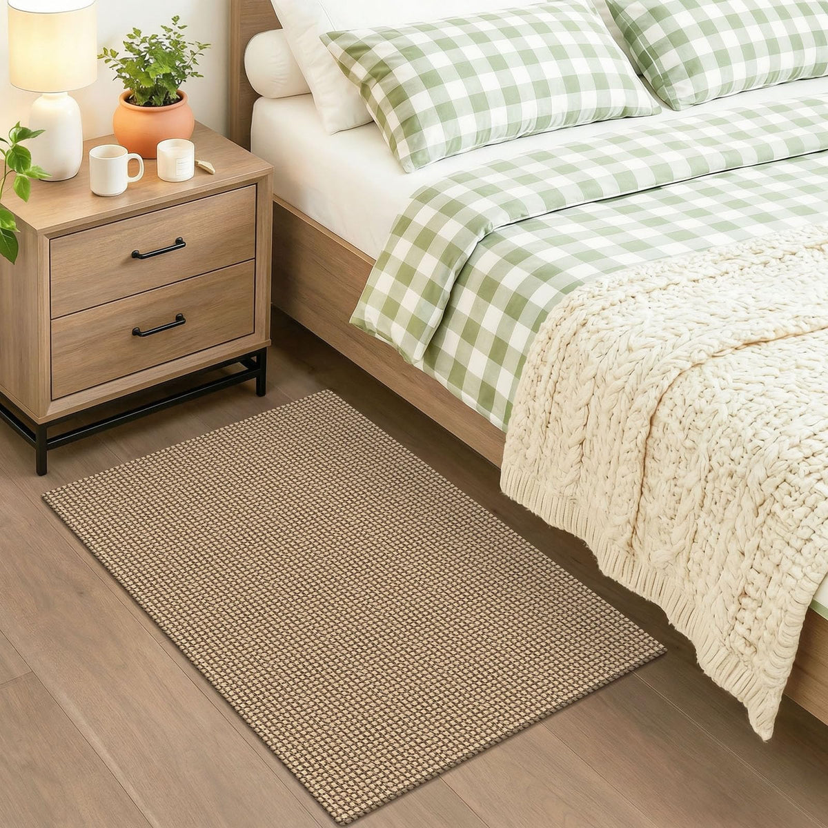 KOZYFLY folded-packaging-rug may show creases that relax with time.