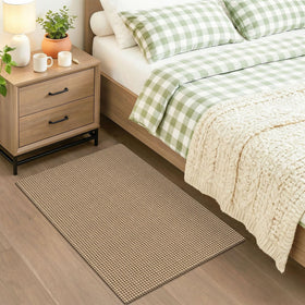 KOZYFLY folded-packaging-rug may show creases that relax with time.