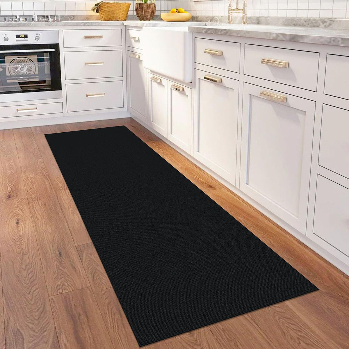 KOZYFLY hallway rug shows non-slip backing for stable, busy corridors.