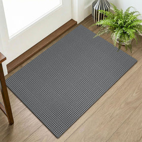 KOZYFLY indoor door mat front view showcasing subtle gray braided texture for entryways