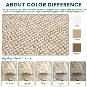 KOZYFLY Door Mat ivory camel brown tones create a welcoming entry