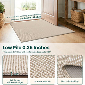 KOZYFLY Door Mat non-slip backing stabilizes placement on smooth floors
