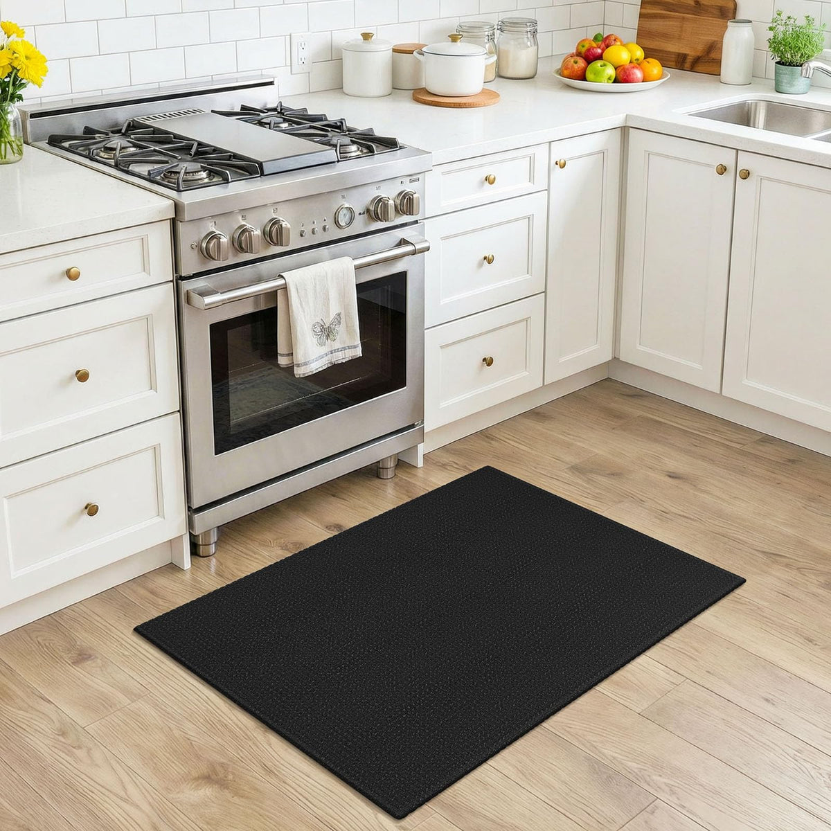 KOZYFLY door mat with non-slip backing keeps floors stable