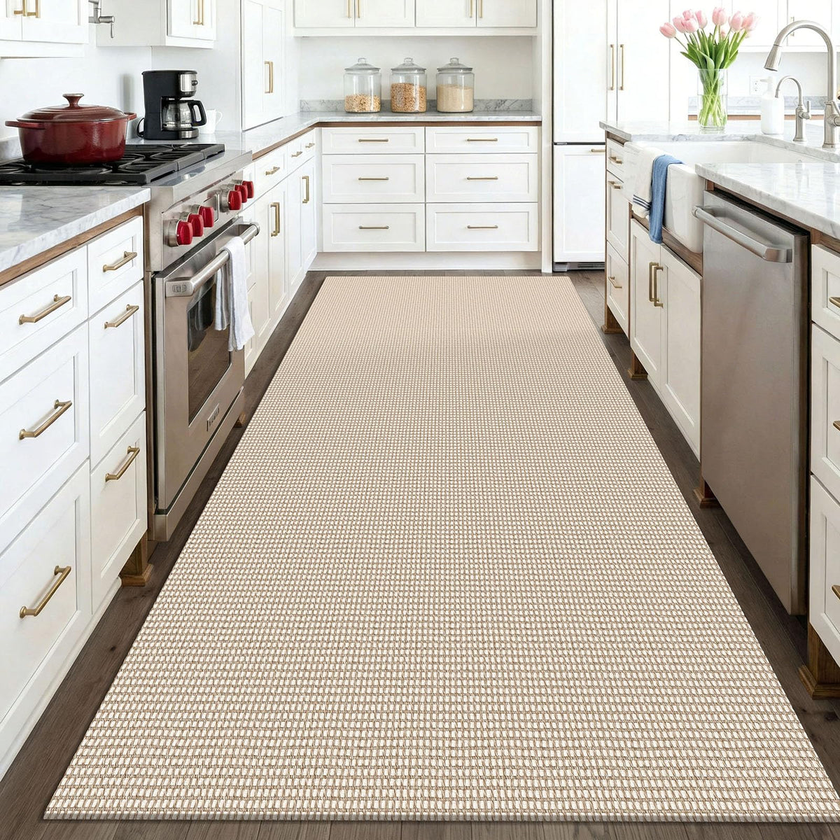 KOZYFLY rug with non-slip backing maintains stability on smooth floors