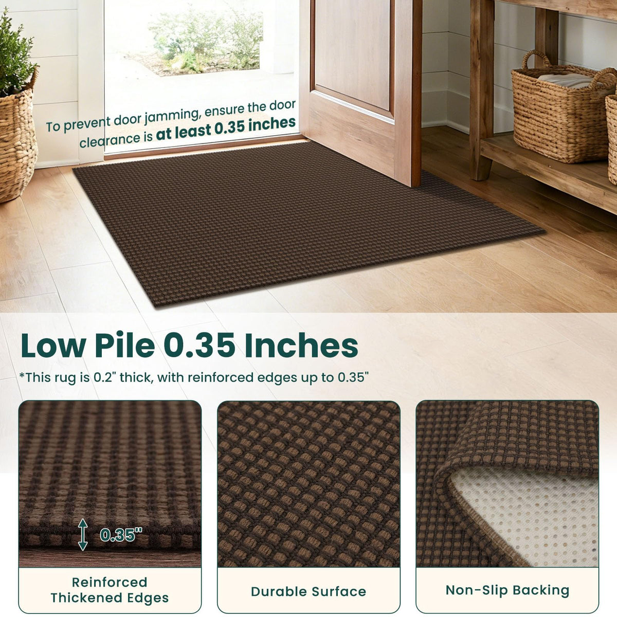 KOZYFLY hall runner helps plan door clearance with size and edge height