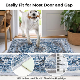 KOZYFLY Runners blue brown white color mix suits modern living spaces