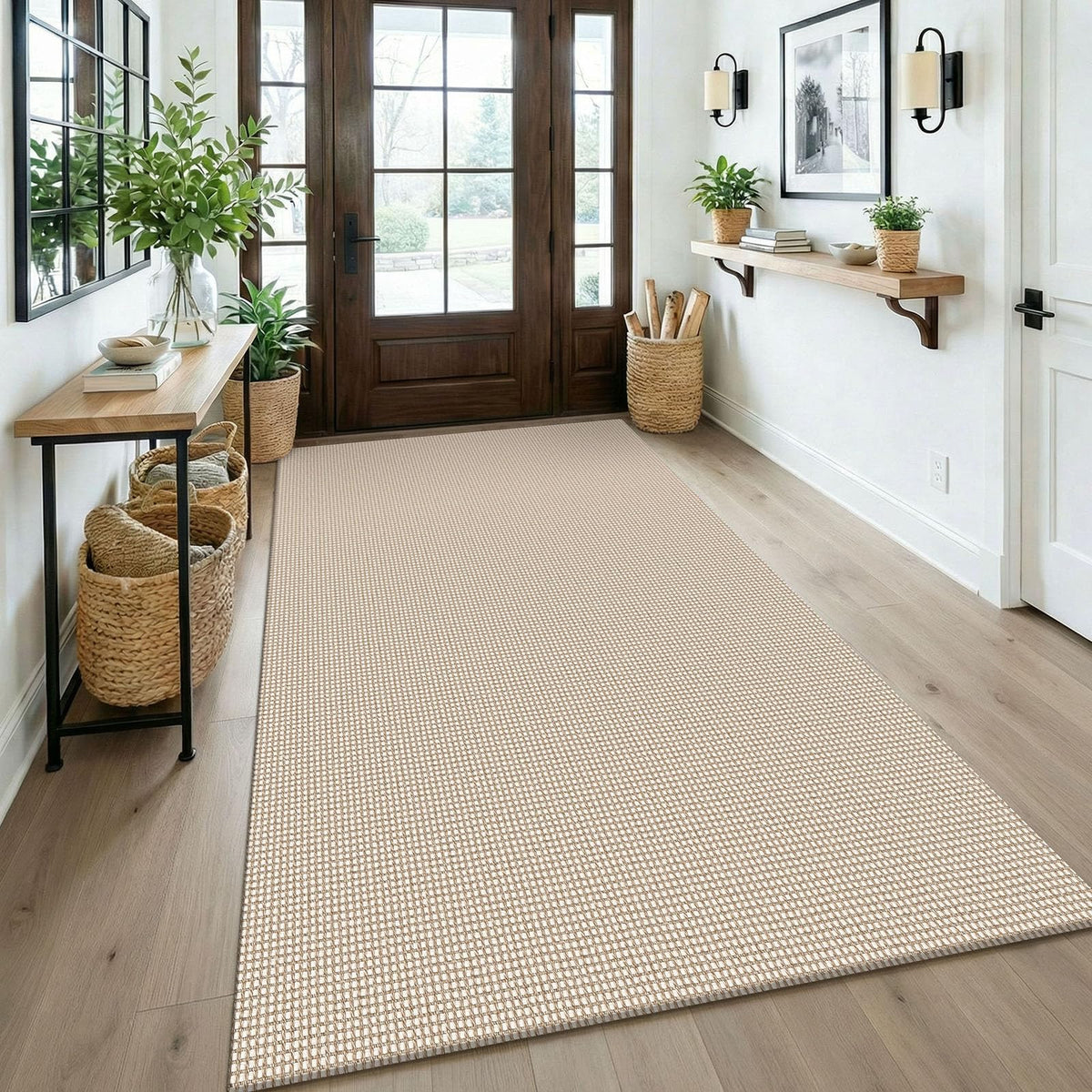 KOZYFLY washable area rug 4x6 with soft cotton texture and easy care for busy homes
