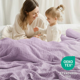 Kozyhvn muslin blanket packed for travel, lightweight and portable.