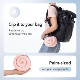 KPNEOL portable pillow clips to a bag for travel