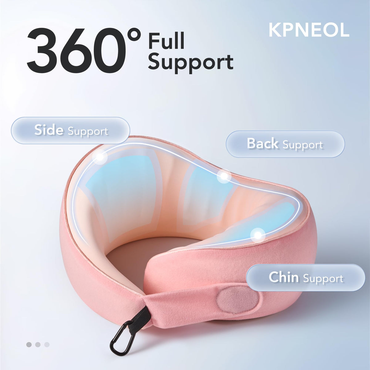 KPNEOL travel pillow with cooling silk cover for comfort on the go