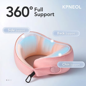 KPNEOL travel pillow with cooling silk cover for comfort on the go