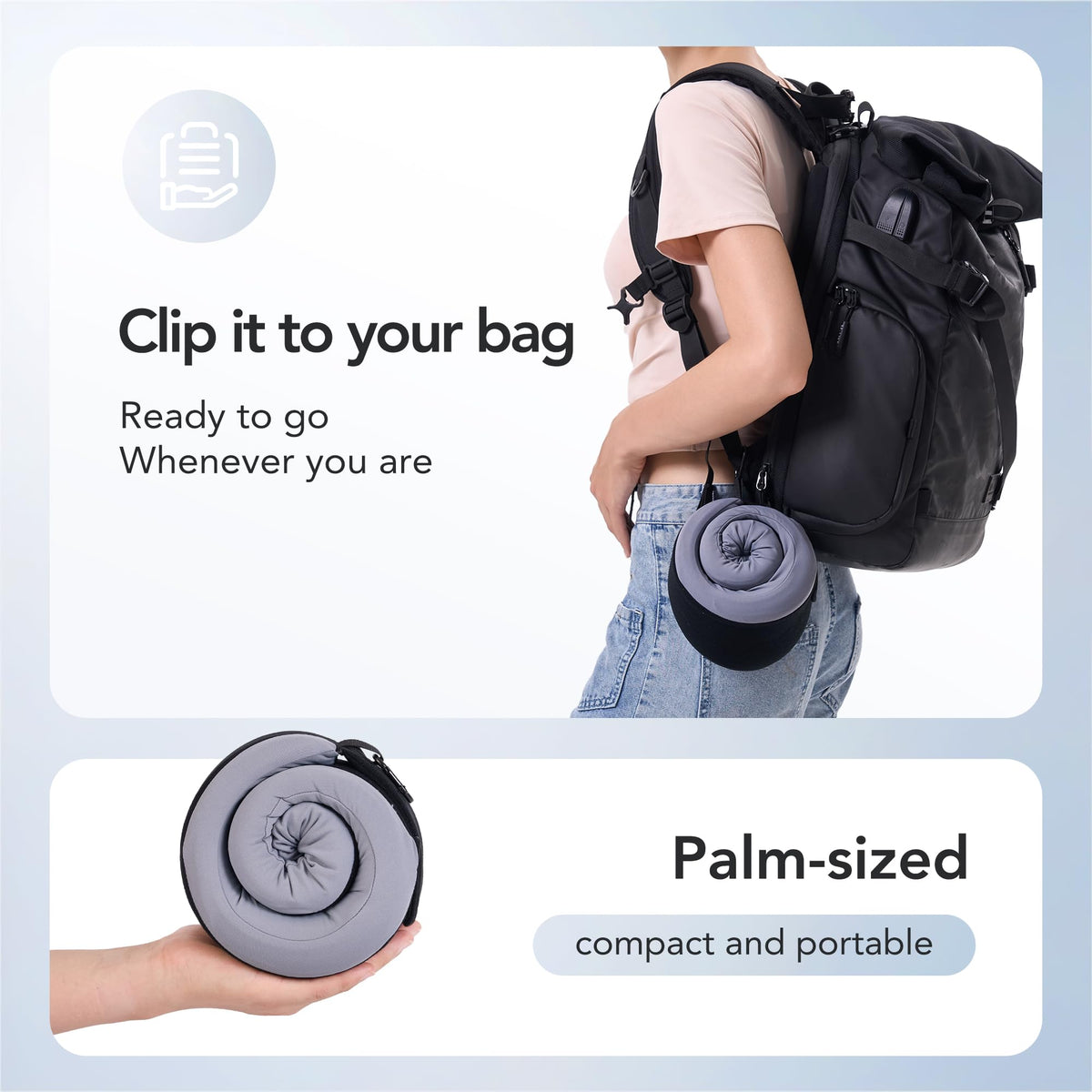 KPNEOL Travel Pillow breathable removable cover is machine-washable for easy care