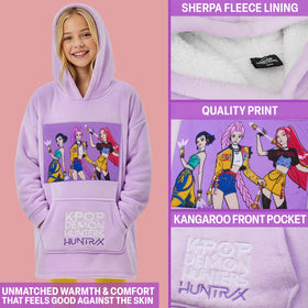 Interior sherpa lining of Huntrix hoodie delivering extra warmth and softness