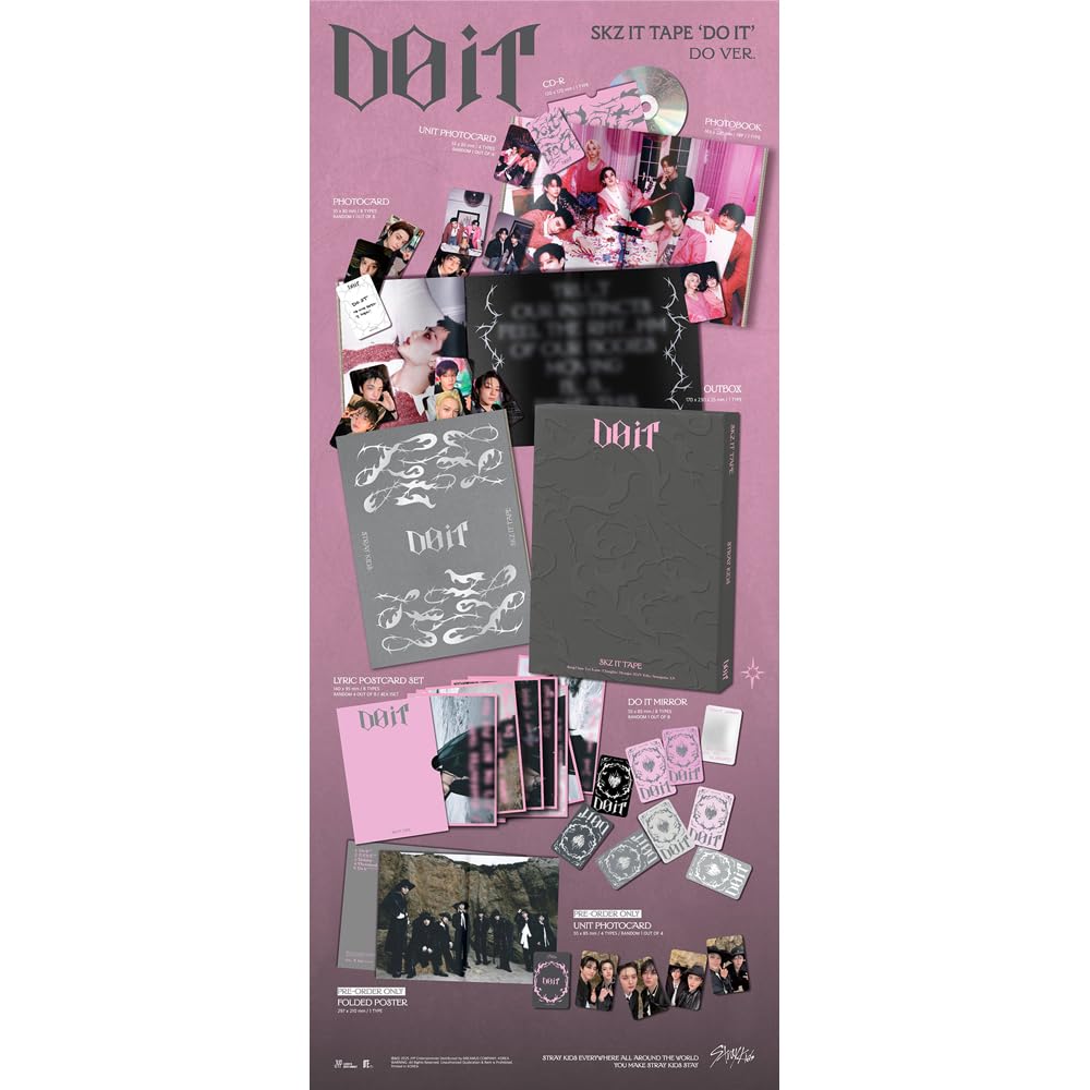 KPOP HEAVEN Stray Kids SKZ IT TAPE DO IT DO VER photocard set, enhances shelf display