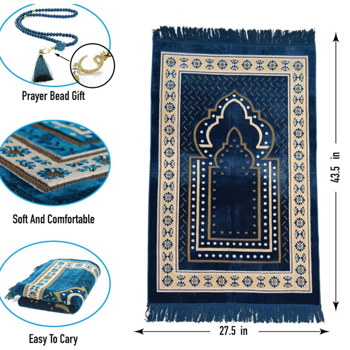 KRAAT STES blue prayer mat in a home prayer corner