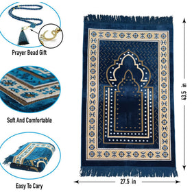 KRAAT STES blue prayer mat in a home prayer corner