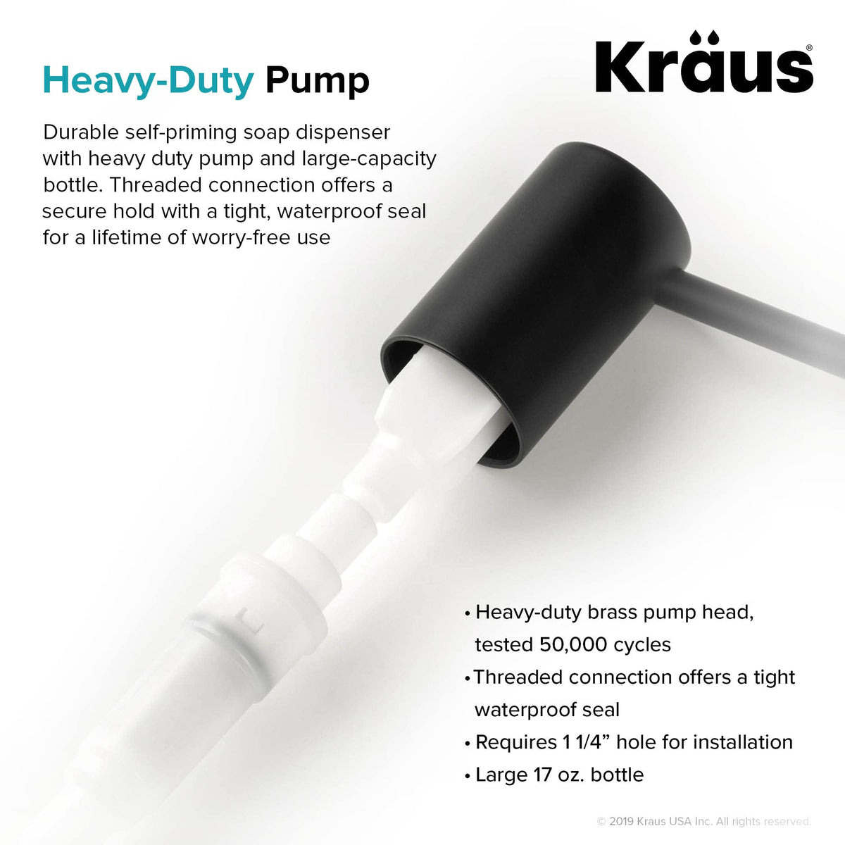 Kraus KSD-43MB spout rotates 360 degrees for flexible sink reach