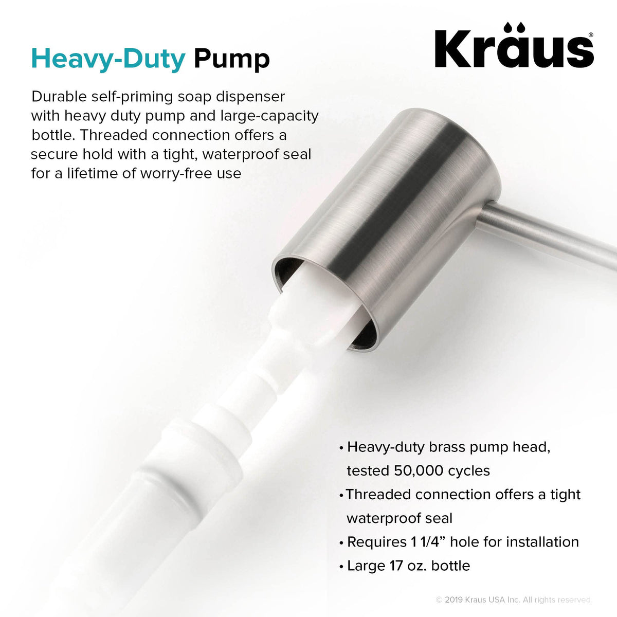 Kraus KSD-43SFS rust-resistant finish maintains shine under daily kitchen use