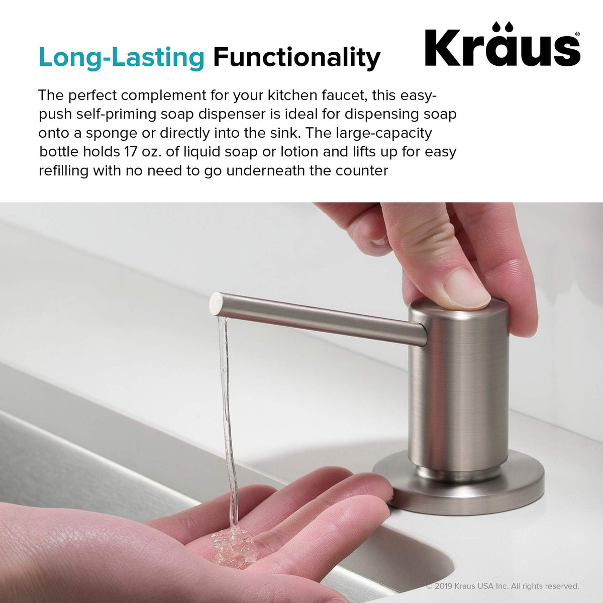 Kraus KSD-43SS includes all parts for quick single hole installation