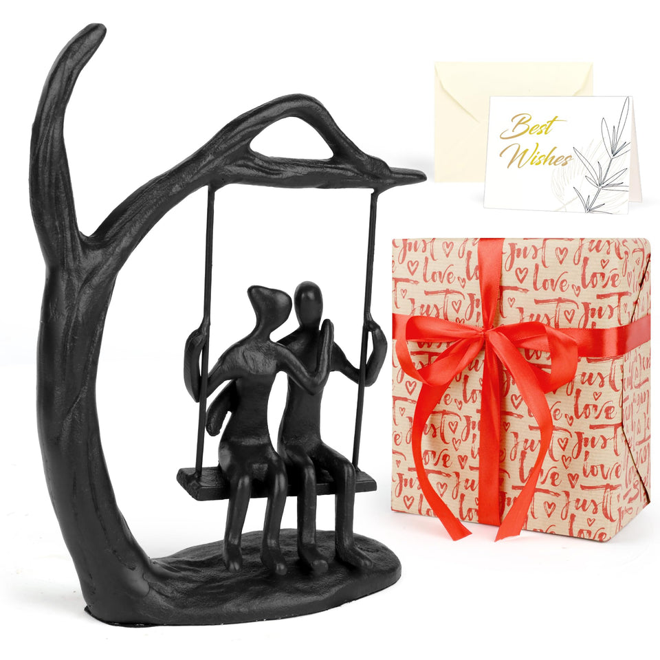 Kresecioo iron couple statue ideal for elegant wedding decor and lasting romance.