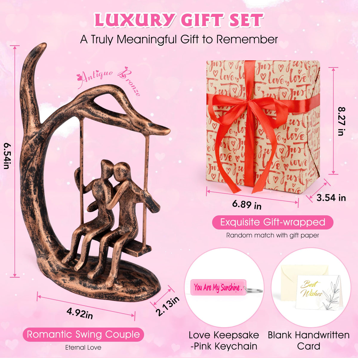 Kresecioo pink love keepsake with You Are My Sunshine engraving