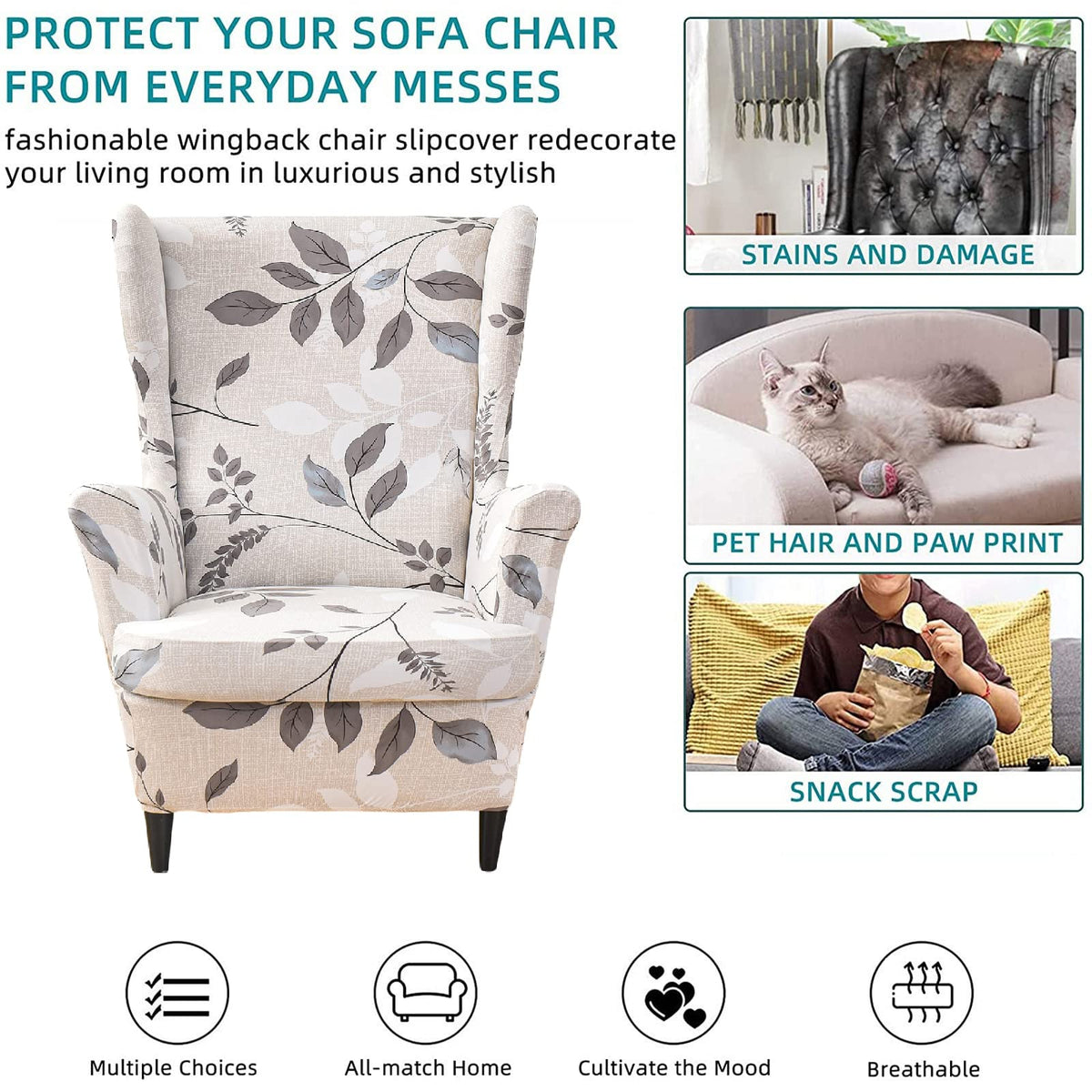 KRFOON machine-washable slipcover cleans easily in cold water