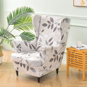 KRFOONN stretch 2-piece slipcover delivers a snug fit for wingbacks