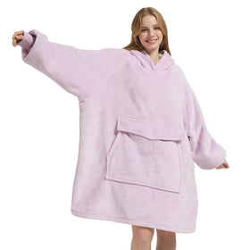 Krifey wearable blanket hoodie front view shows oversized comfort for lounging
