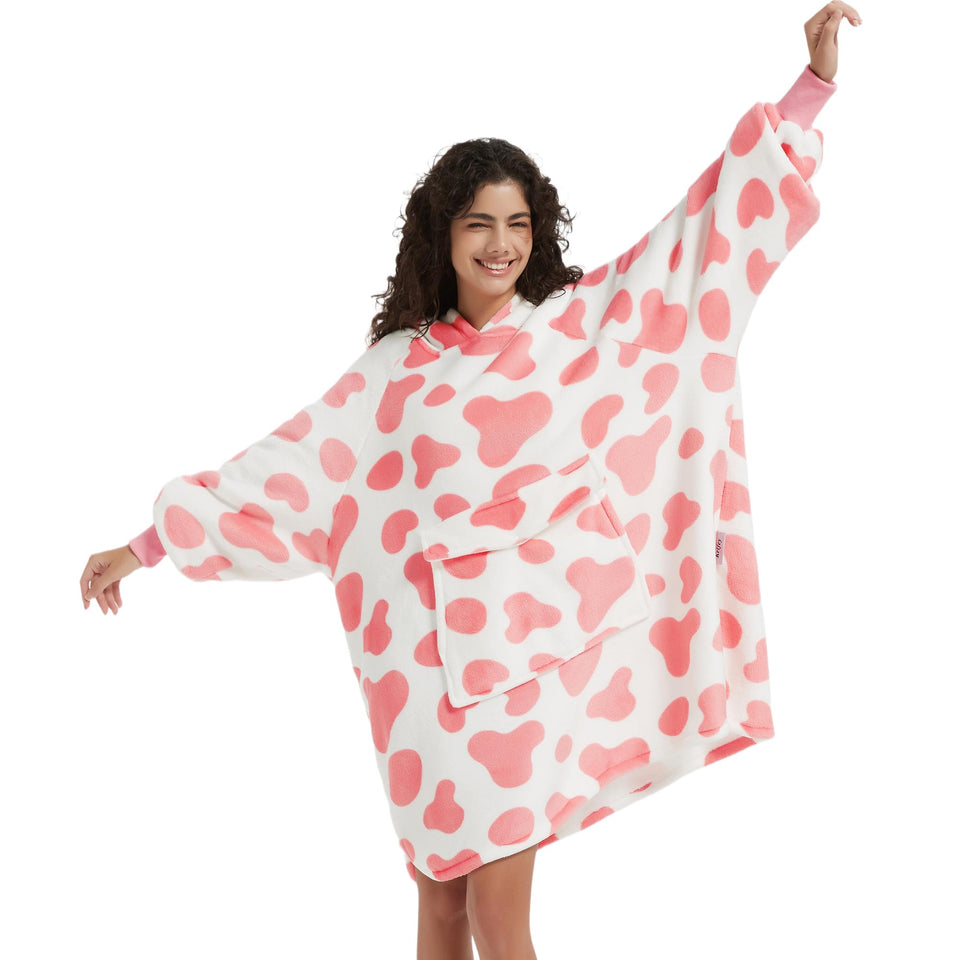 Krifey wearable blanket hoodie front view emphasizes oversized warmth for cozy lounging