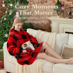 Krifey red plaid hoodie presented as a thoughtful, gift-ready present.