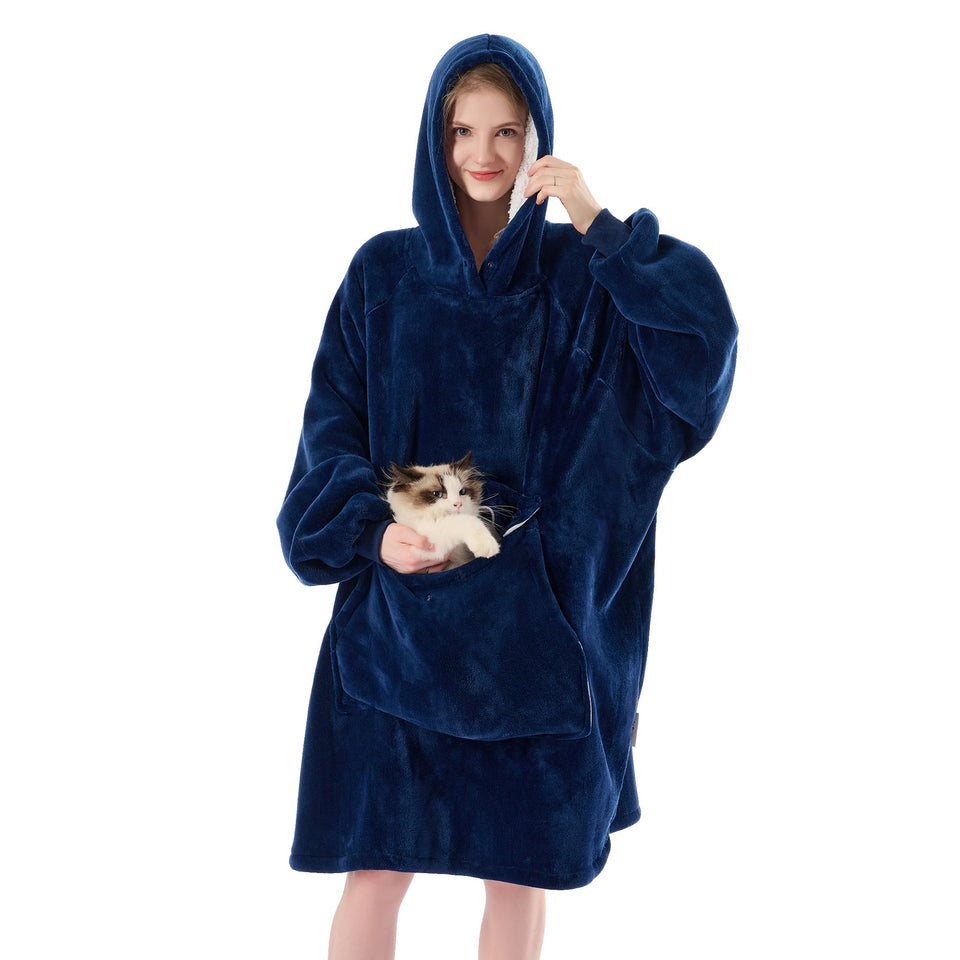 Krifey wearable blanket hoodie with oversized fit for relaxed lounging