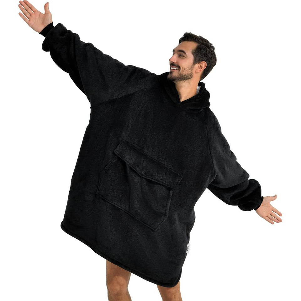 Krifey wearable blanket hoodie with an oversized fit for relaxed lounging.
