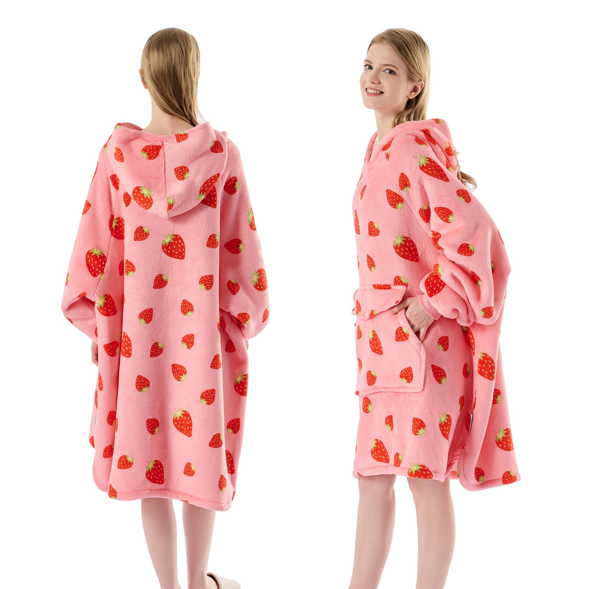 Krifey wearable blanket hoodie sherpa inner lining for extra warmth and plush comfort.