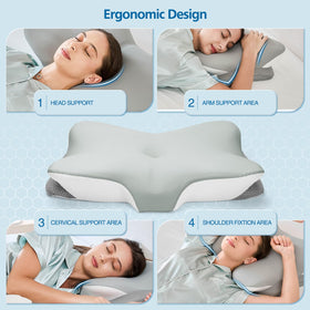 Krightlink cervical pillow breathable cover showcases moisture-wicking, skin-friendly fabric.