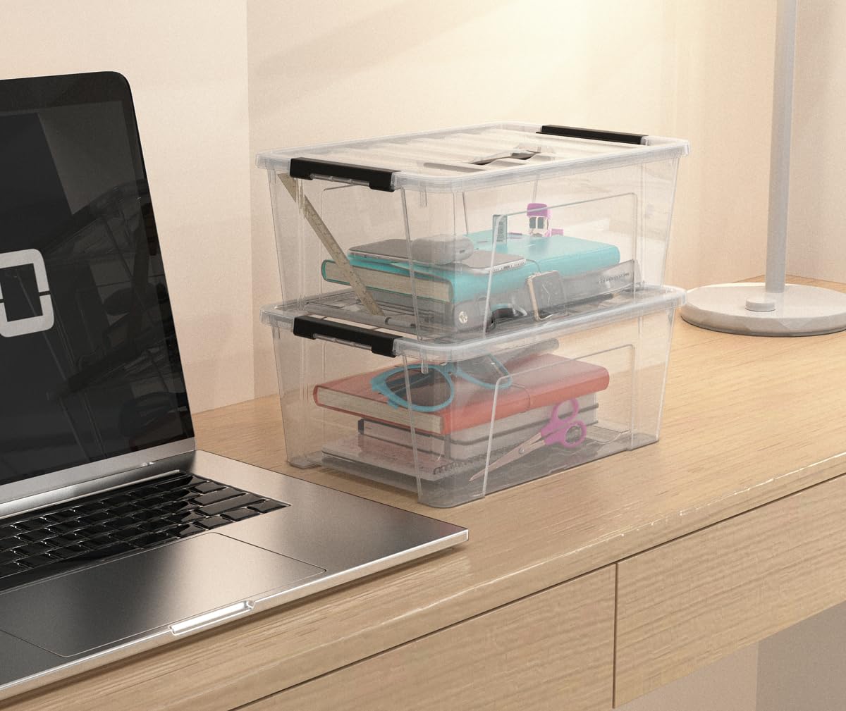 Krihan 6-quart clear bin offers durable storage and portability