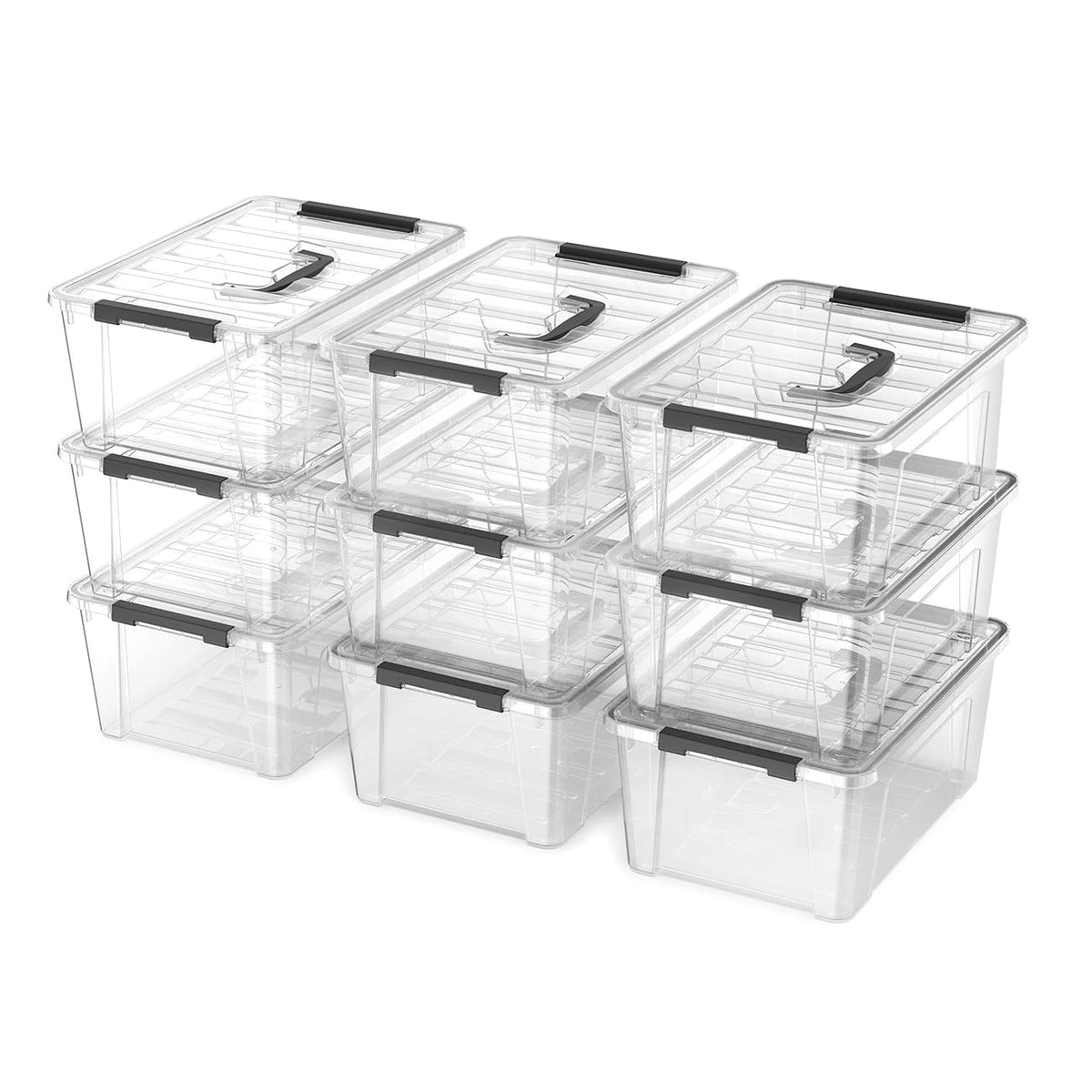 Krihan Clear 9-Pack bins with see-through lids help you spot items fast