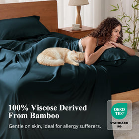 KRIMANO bamboo viscose close-up highlights smooth, breathable fabric for cooling nights