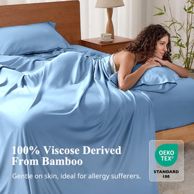 KRIMANO bamboo viscose sheets provide cooling fabric for hot sleepers.