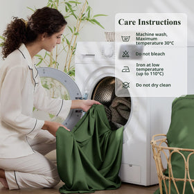 KRIMANO easy care label indicates machine wash compatibility